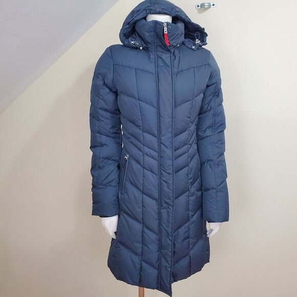Bogner Fire + Ice Womens XS Size 4 mid length Puffer Down Hooded Miss Faux Fur - Picture 2 of 16